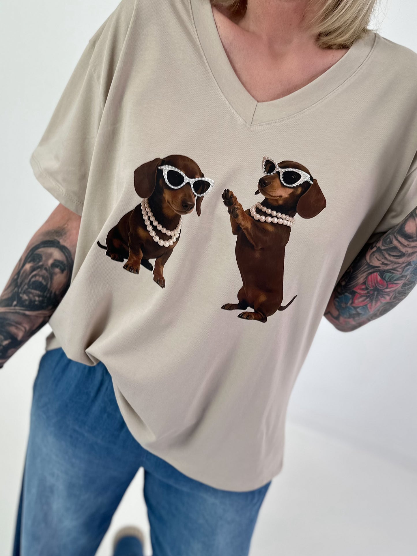 T-Shirt Dachshund - beige