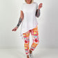 Hose mit All-Over Print-Mix - rosa-mehrfarbig