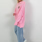 Oversized Hoodie mit Spitzenkapuze - rosa
