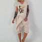 Love T-shirt with leopard and sequin details - beige