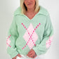 Pullover Modell "Cozy Diamond Knit" - mint