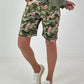 Kurze Hose Camouflage mit floralen Details - khaki-mehrfarbig