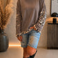 Sweatshirt mit trendigen Leo Sternelementen- taupe