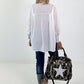 Bluse mit 3D-Blüten - weiss