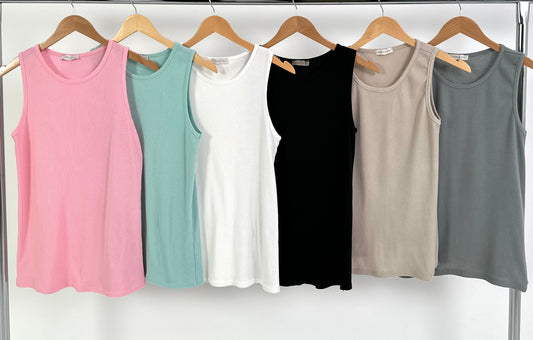 Ripp Tank Top Modell "Pure Line" - 6 Farben