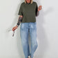 T-shirt with seam details - khaki