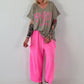 T-Shirt Smile - neon pink