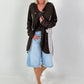Oversized Linen Military Blazer - Chocolate