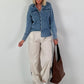 Pants with elastic waistband - beige