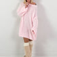 Long pullover/dress model "Soft Aura" - baby pink