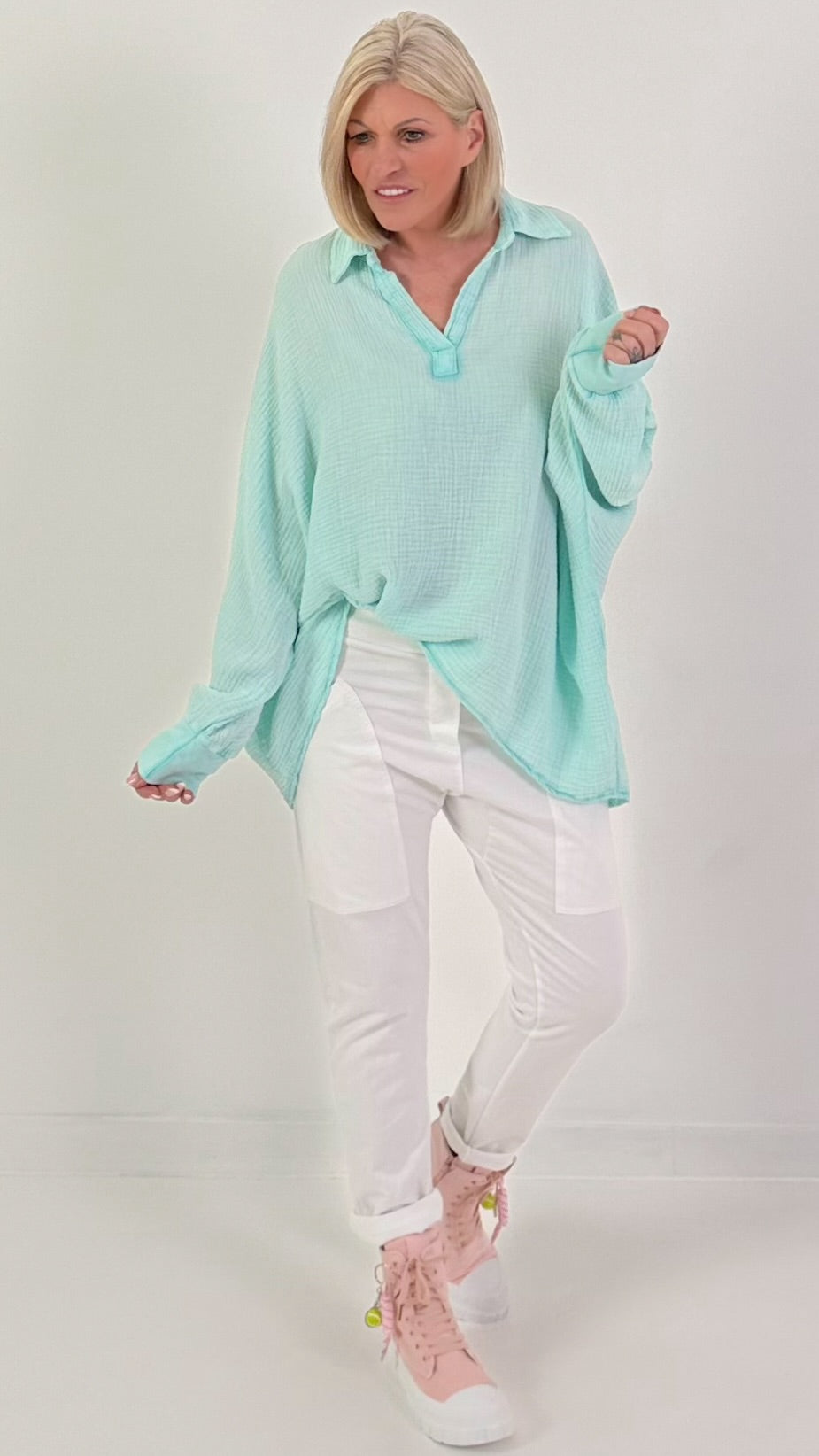 Oversized muslin tunic - mint