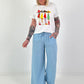 Jeans with elasticated waistband - light blue