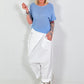 Sommerstrick Pullover mit kurzen Arm - hellblau