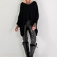 Soft Oversized Chunky Knit Jumper - black