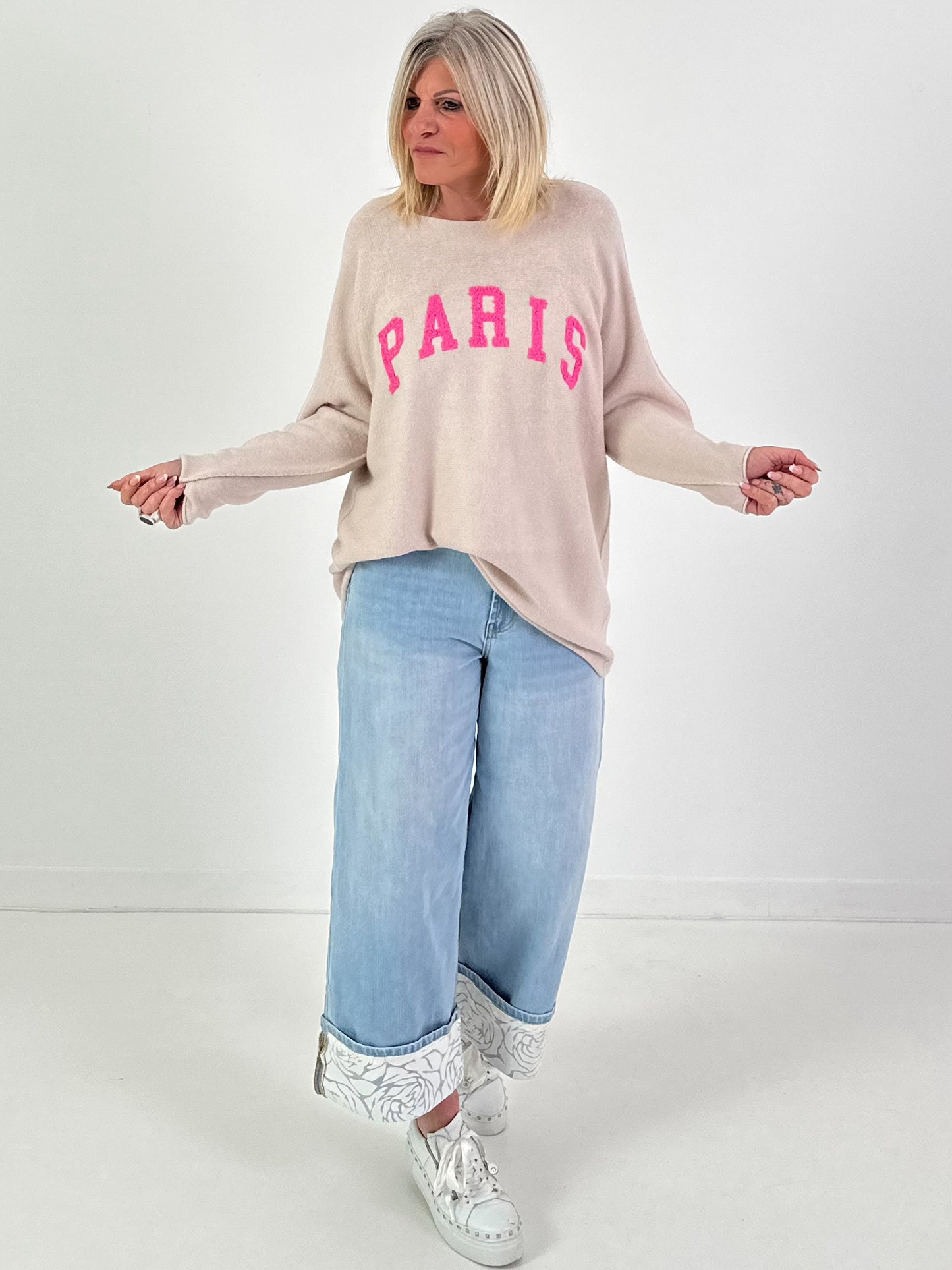 Pullover Modell "Fleur de Paris" - beige