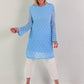 Spitzentunika/Kleid mit Eingriffstaschen - hellblau