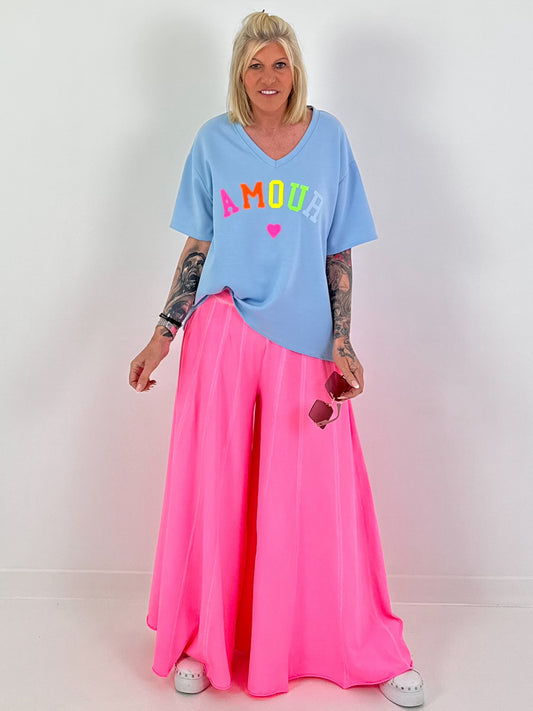 Sweat T-Shirt Amour - hellblau