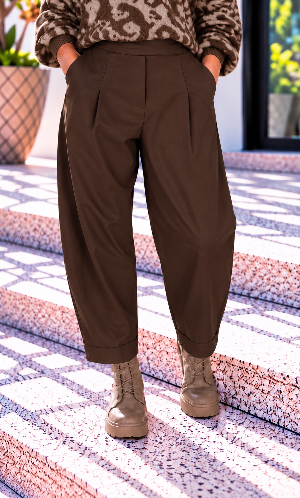 Lässige Ballonhose - mokka