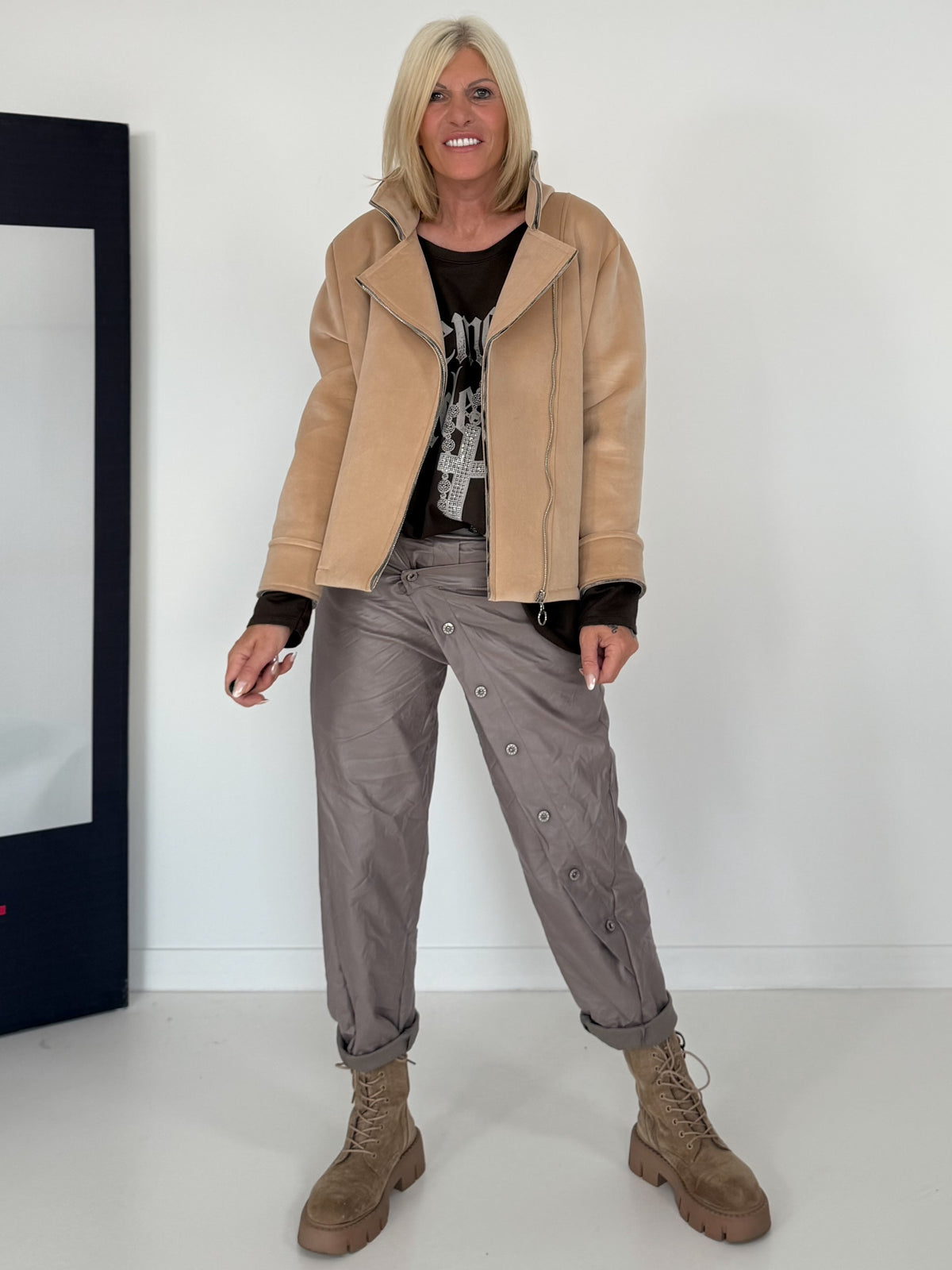 Biker Jacke - beige