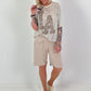 Pailletten Shirt LA - beige-silber