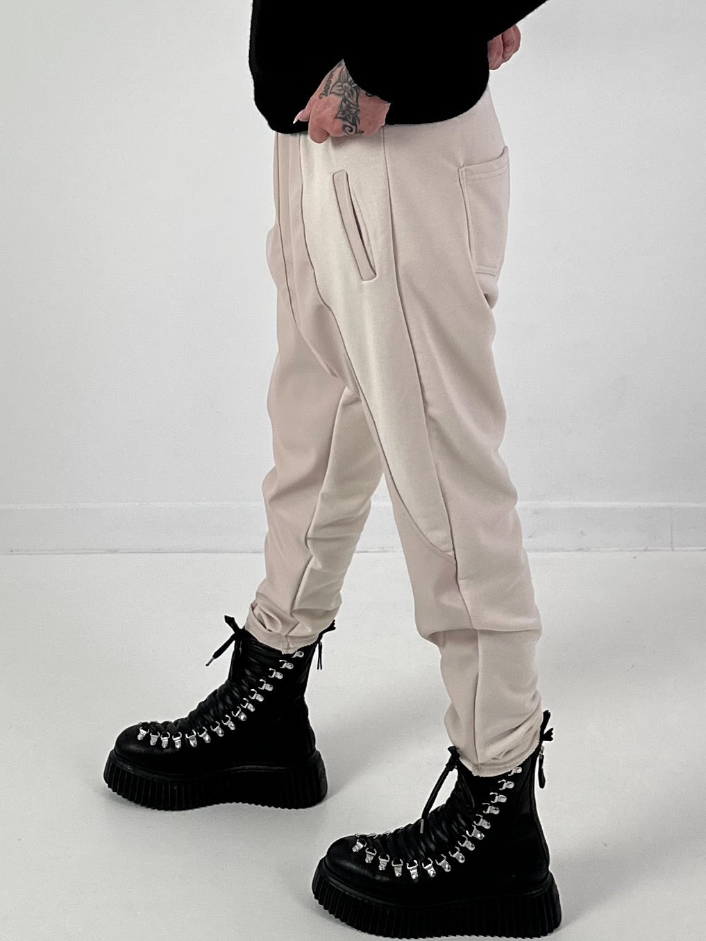 Baggy trousers model "Love Duo" - beige