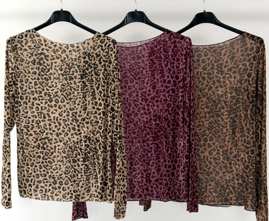 Cashmere Shirt mit kleinem Leo-Print - 3 Farben