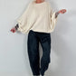 Oversized Pullover mit raffinierten Details - creme