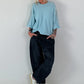 Ballon Jeans mit asymmetrischem Bund - denim