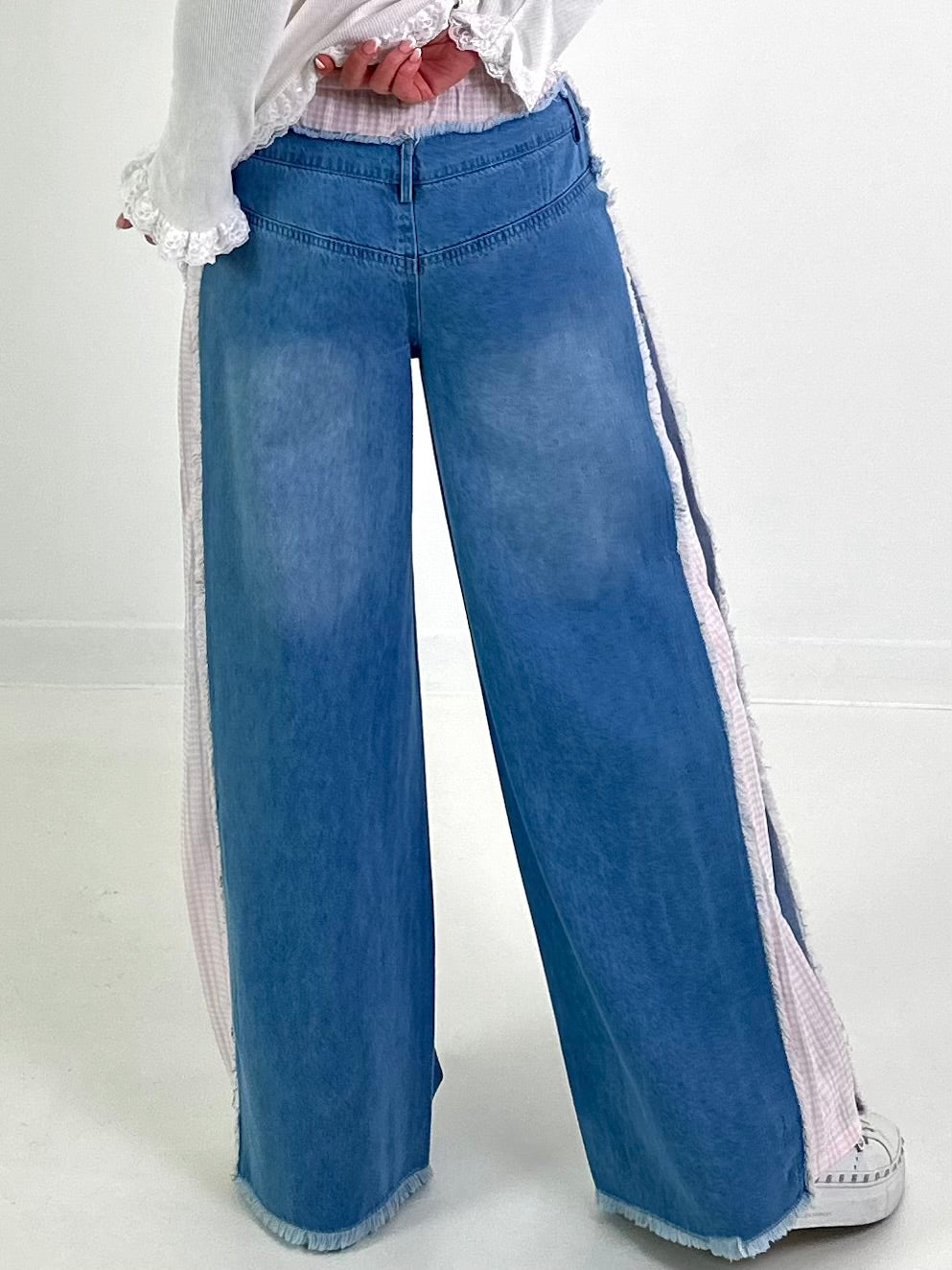 Jeansbroek model "Vichy Layer" - denim roze
