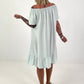 Dress with short sleeves and flounce - mint