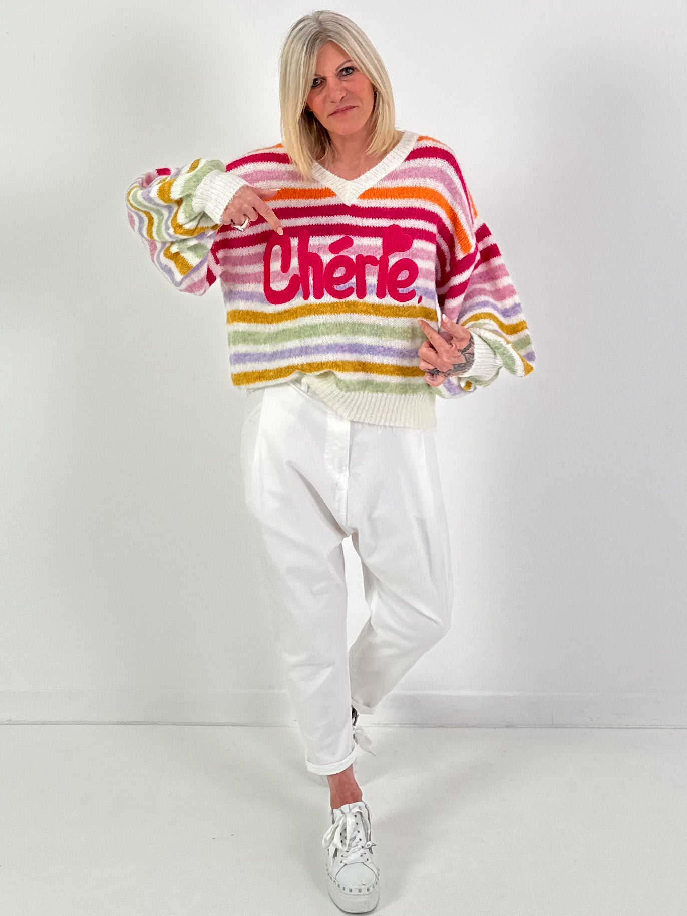 Pullover Modell "Chérie Striped Knit" - mehrfarbig
