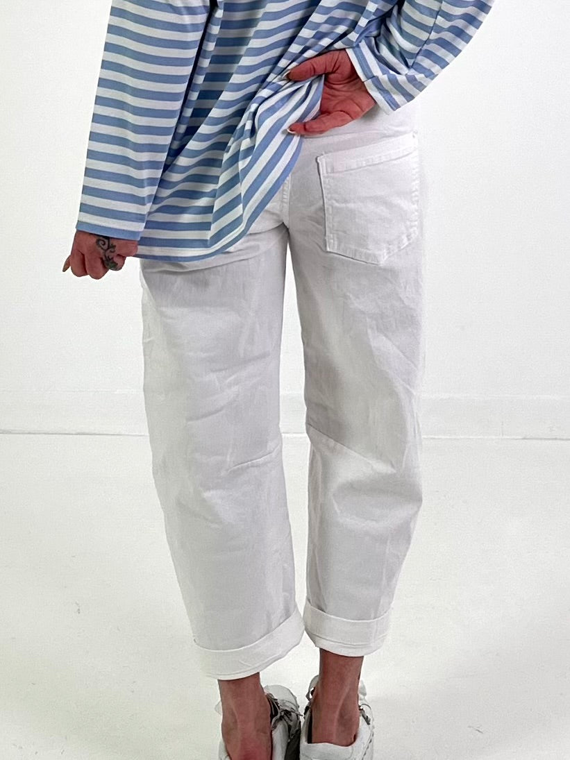 Culotte Jeans Model "Soft Canvas" - white