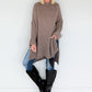 Long Strickpullover - taupe