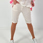 Korte broek met elastische tailleband - beige