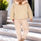 Bomberjacke mit Fake Fur Einsatz - beige-mehrfarbig