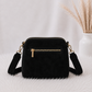 Crossbody-Bag in Wildleder-Optik - schwarz