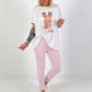 T-Shirt Fashion Girls - weiss-rosa