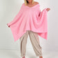 Oversized Sommerstrick Poncho - rosa