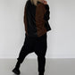 Jacke in Lederoptik mit Cut-Out Muster - schwarz-camel