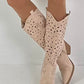 Boots with cut-out - beige