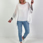 Silk tunic with integrated undershirt - white
