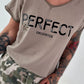 T-Shirt in edlem Materialmix - taupe