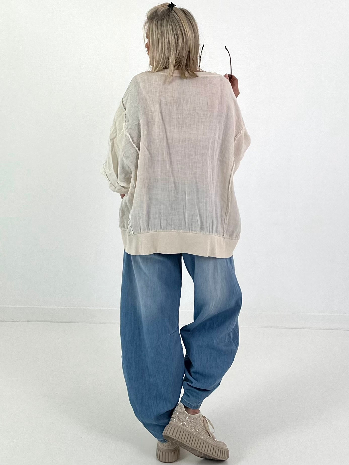 Oversized Linen Shirt - Cream