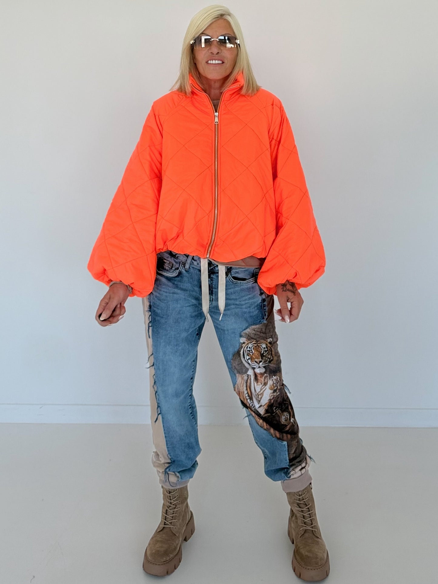 Jogg-Jeans im Used Look Tiger - denim
