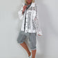 Jeansjacke mit floralem Netzeinsatz - weiss ( lieferbar ab 26.05.26)