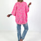 Sweater with floral all-over print - pink