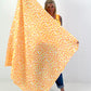 XL Musselin Tuch mit Leo Muster - weiss-gelb-neonpink
