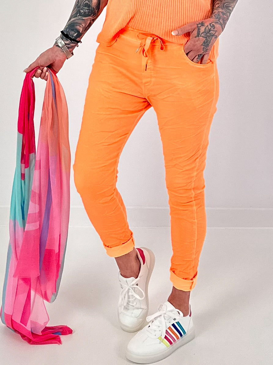 Hose im Knit-Look - neonorange( lieferbar ab 26.03.26)