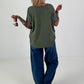 Ripp Shirt mit Fransendetails - khaki