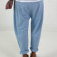 Baggy Trousers with Decorative Scarf - Light Blue